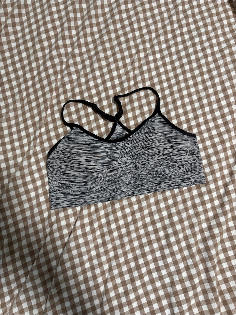 DSG Gray Space-Dye Strappy Sports Bralette